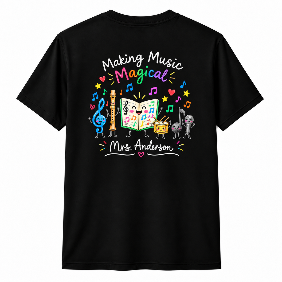 Custom Elementary Music Teacher T-Shirt Cute Instruments Personalized Gift