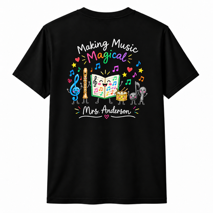 Custom Elementary Music Teacher T-Shirt Cute Instruments Personalized Gift