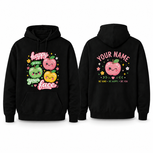 Personalized Back To School Teacher Hoodie Happy To See Your Face Custom Name
