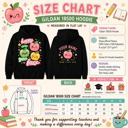 Personalized Back To School Teacher Hoodie Happy To See Your Face Custom Name