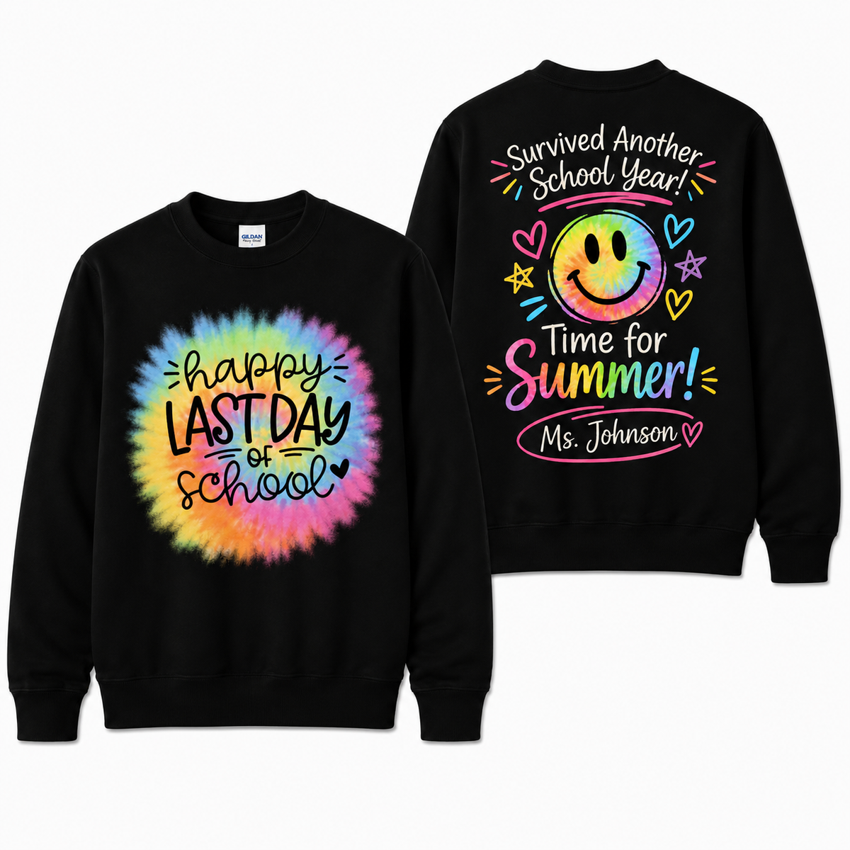 Custom Time For Summer Teacher Sweatshirt Happy Last Day Of School Gift