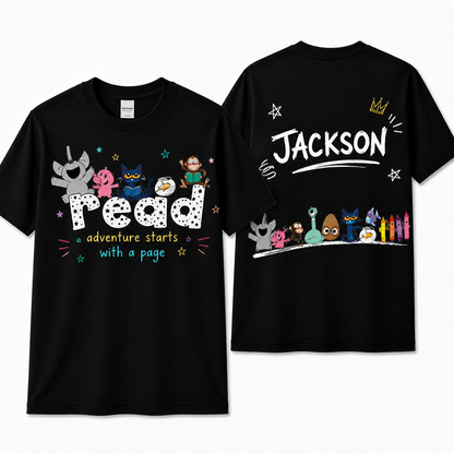 Custom Kindergarten Gift for Educators Read Books Teacher T-Shirt Unisex T-Shirt