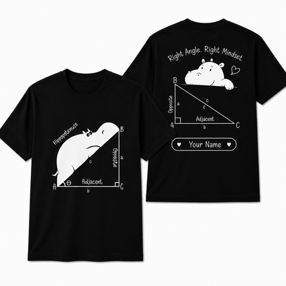 Custom Funny Hippopotenuse Math Teacher Geometry Gift Unisex T-Shirt