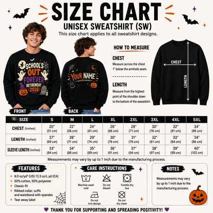 Custom Retro Halloween Teacher Retirement Sweatshirt School's Out Forever