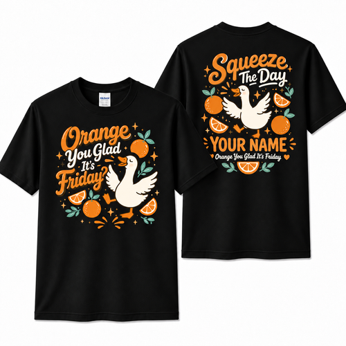 Custom Cute Duck Teacher T-Shirt Squeeze The Day Friday Weekend Lover Gift