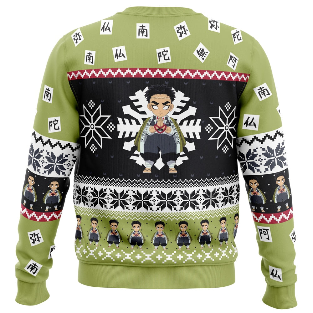 Chibi Christmas Gyomei Himejima Demon Slayer Ugly Christmas Sweater