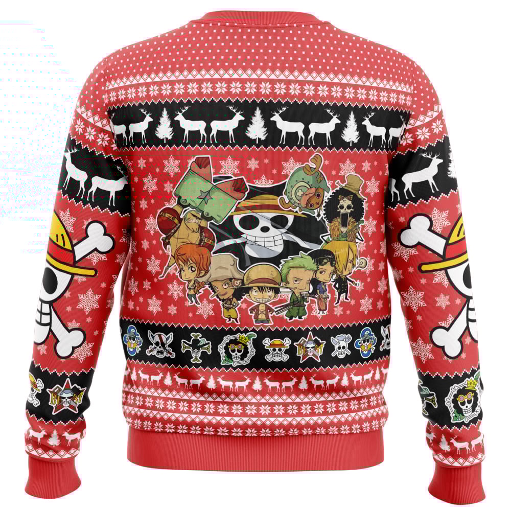 Chibi Straw Hat Pirates One Piece Ugly Christmas Sweater