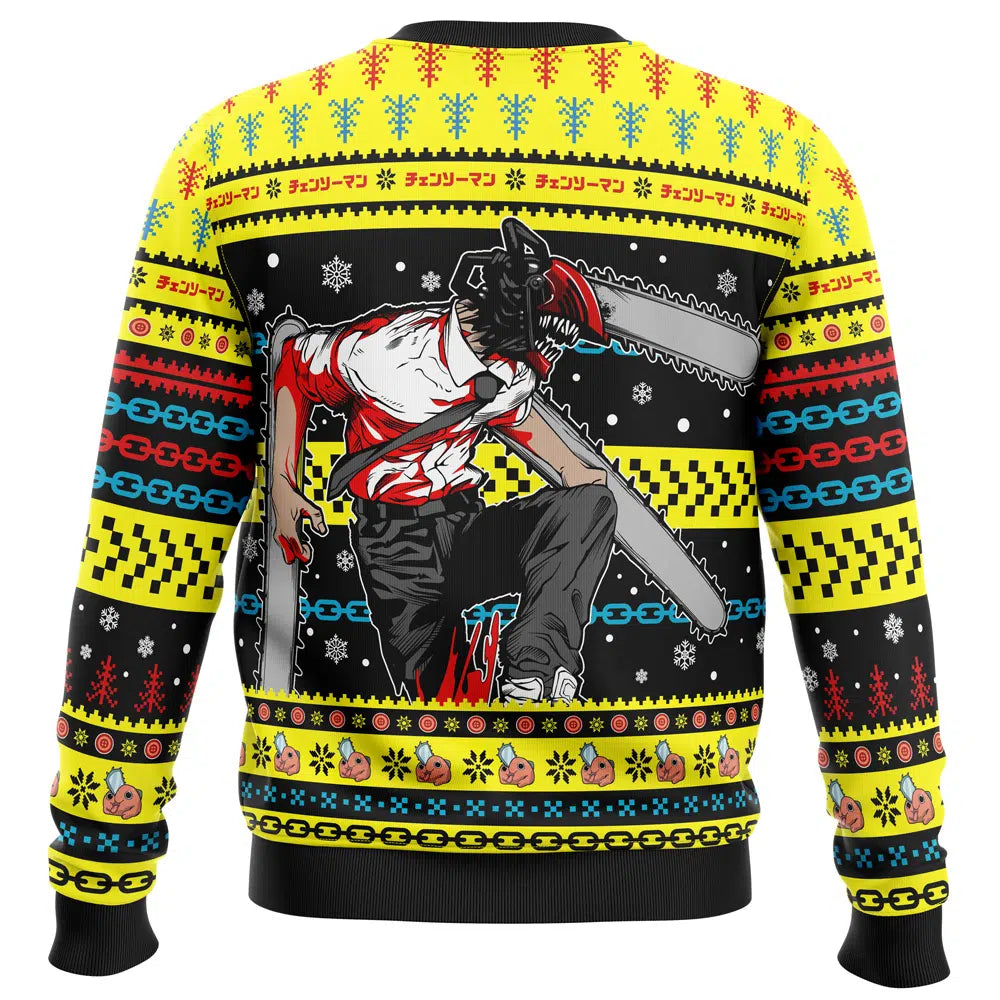 Christmas Chainsaw Man Chainsaw Man Ugly Christmas Sweater