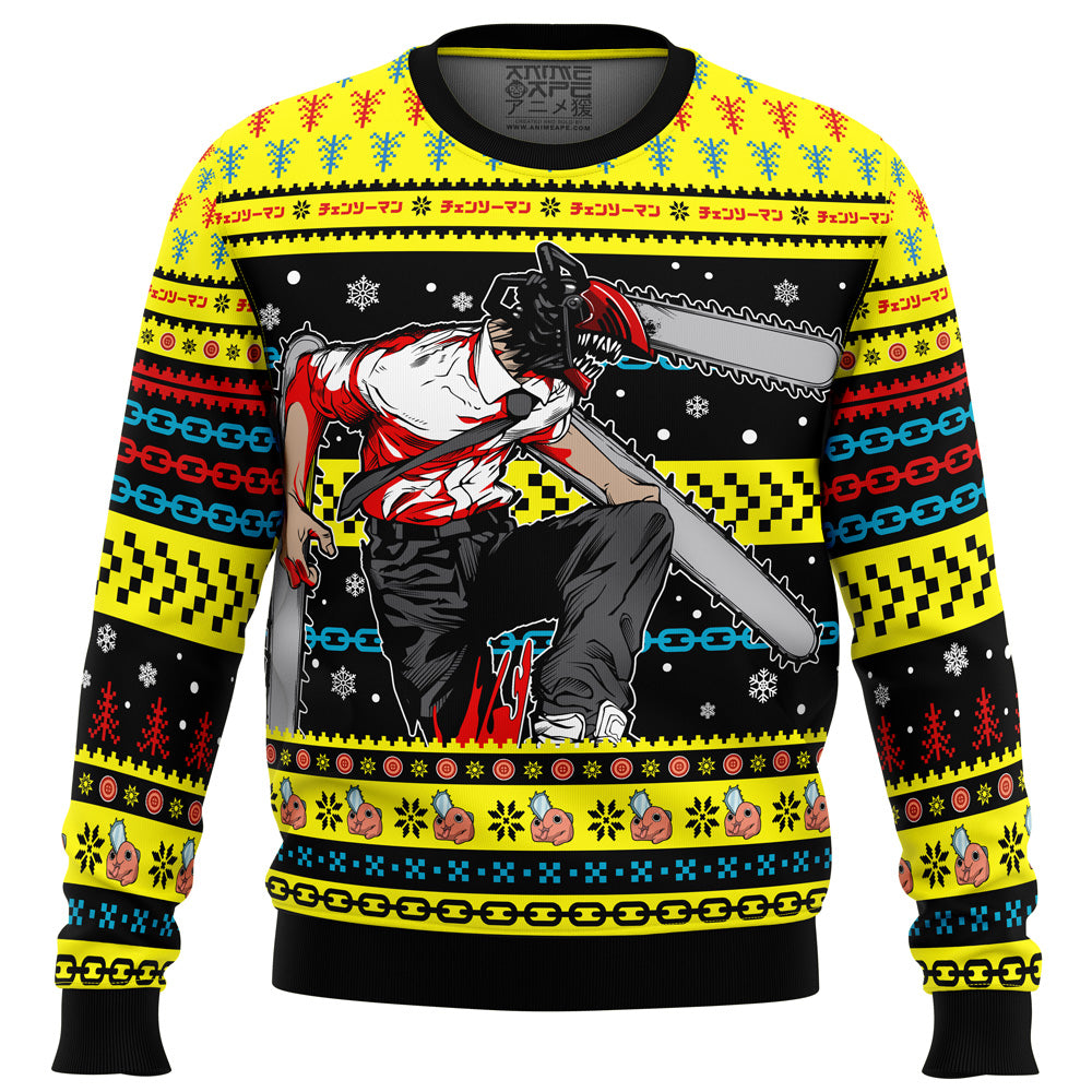Christmas Chainsaw Man Chainsaw Man Ugly Christmas Sweater