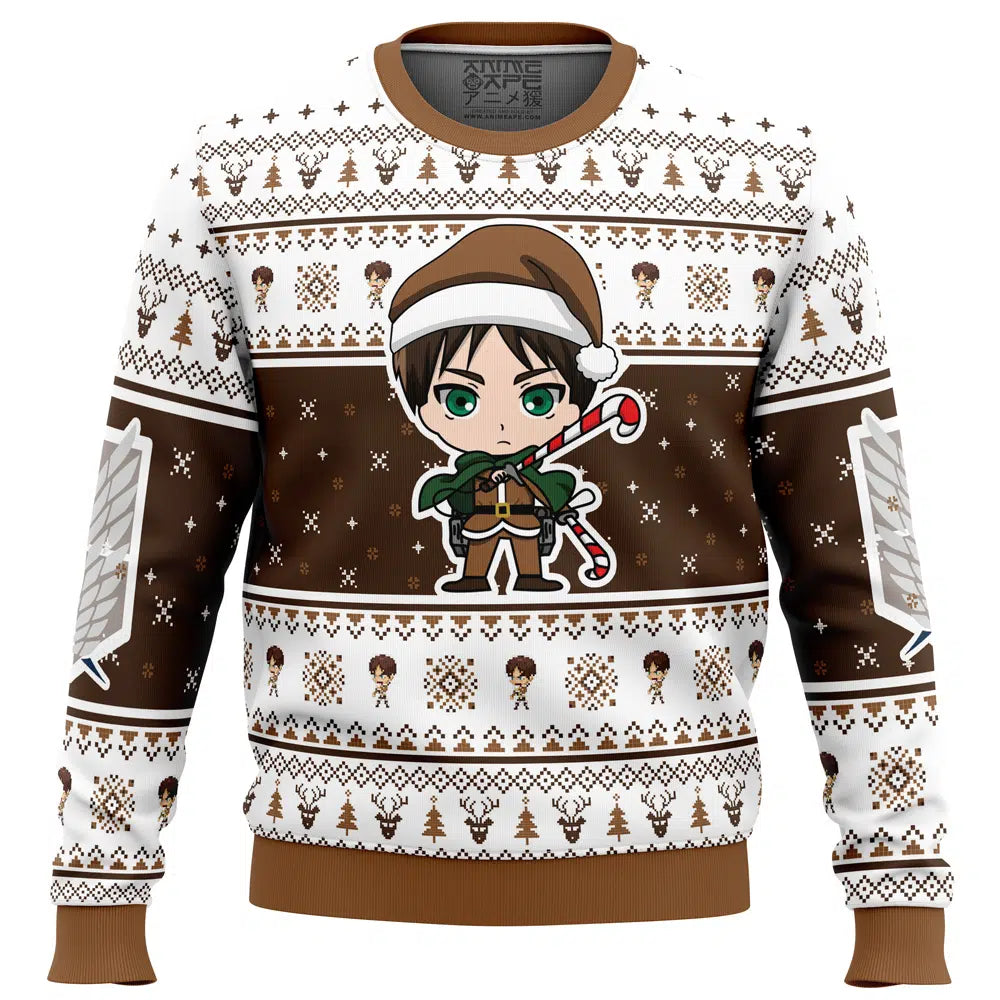 Christmas Chibi Eren Attack on Titan Ugly Christmas Sweater