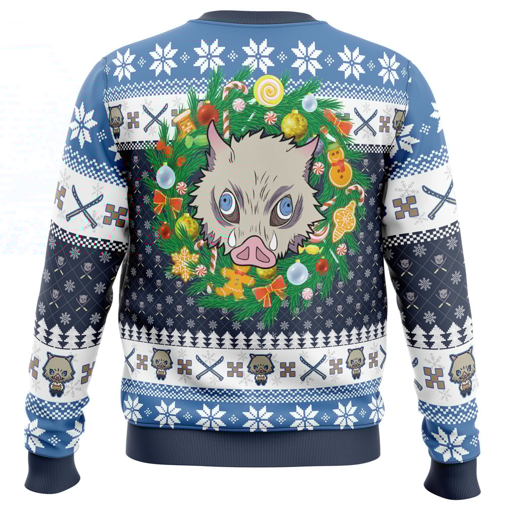 Christmas Hashibira Inosuke Demon Slayer Ugly Christmas Sweater