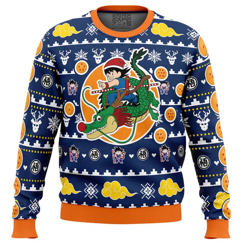 Christmas Kid Goku and Shenron Dragon Ball Z Ugly Christmas Sweater