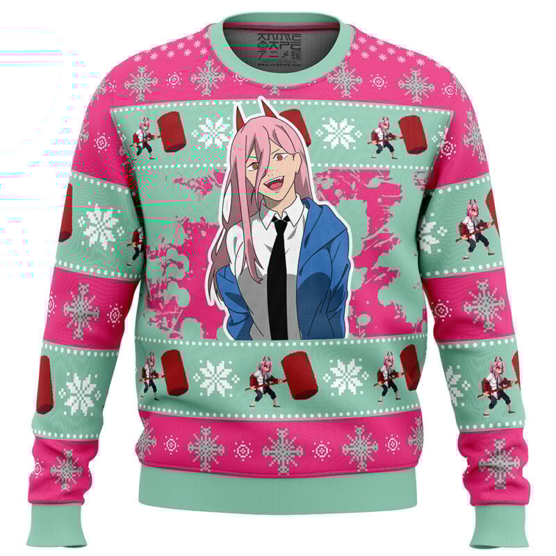 Christmas Power Chainsaw Man Ugly Christmas Sweater
