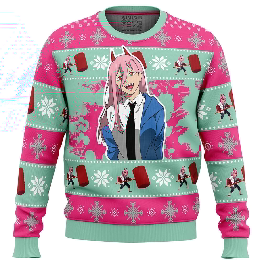 Christmas Power Chainsaw Man Ugly Christmas Sweater