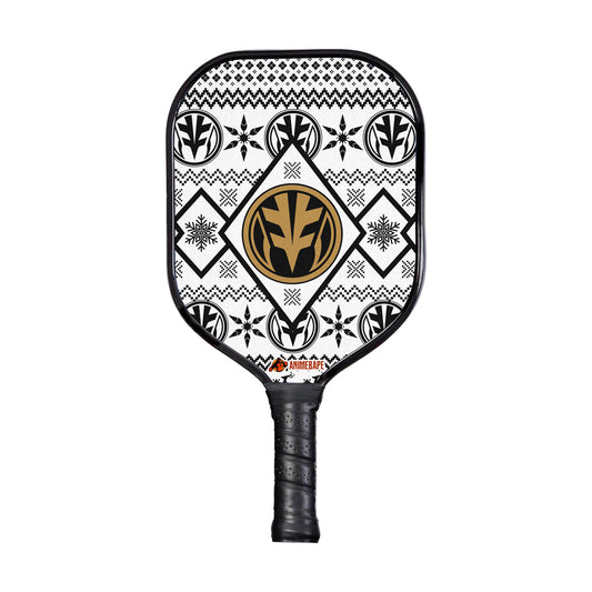 Custom Christmas White Ranger Power Rangers Pickleball Paddle