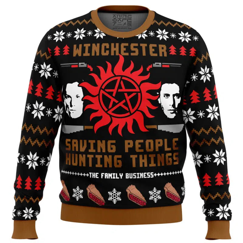 Christmas with the Winchesters Supernatural Ugly Christmas Sweater
