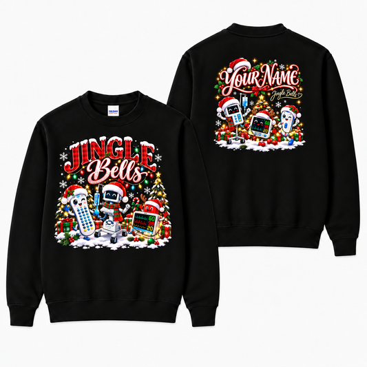 Personalized Christmas Nurse Sweatshirt Jingle Bells Medical Equipment Gift