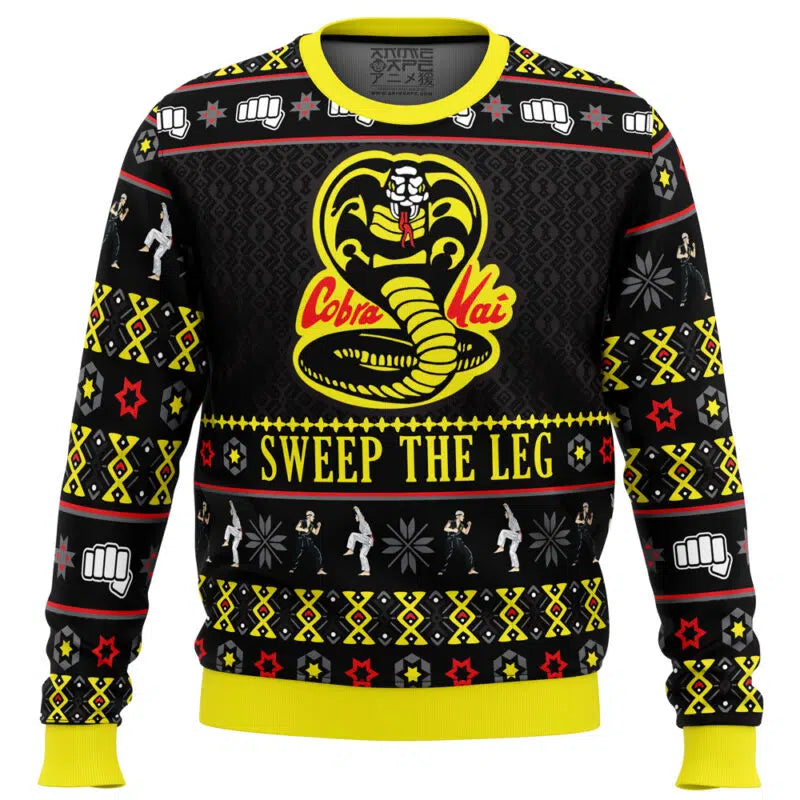 Cobra Kai Sweep The Leg Karate Kid Ugly Christmas Sweater