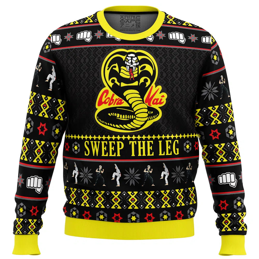 Cobra Kai Sweep The Leg Karate Kid Ugly Christmas Sweater