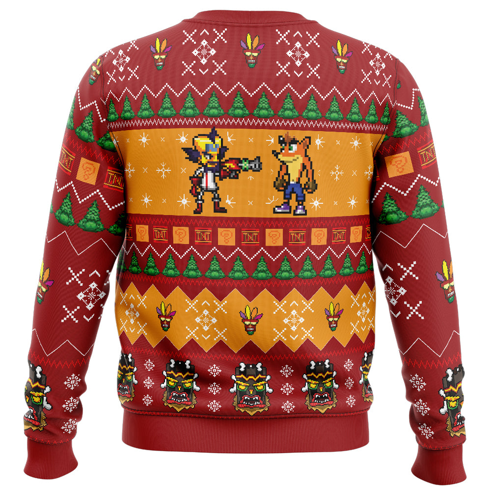 Crash and Doc Neo Crash Bandicoot Ugly Christmas Sweater