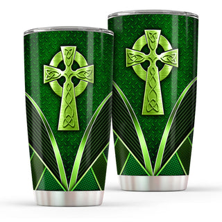 Cross Celtic Metallic Luxury Normal Tumbler - 20oz Stainless Steel Tumbler Cup - Irish Gift