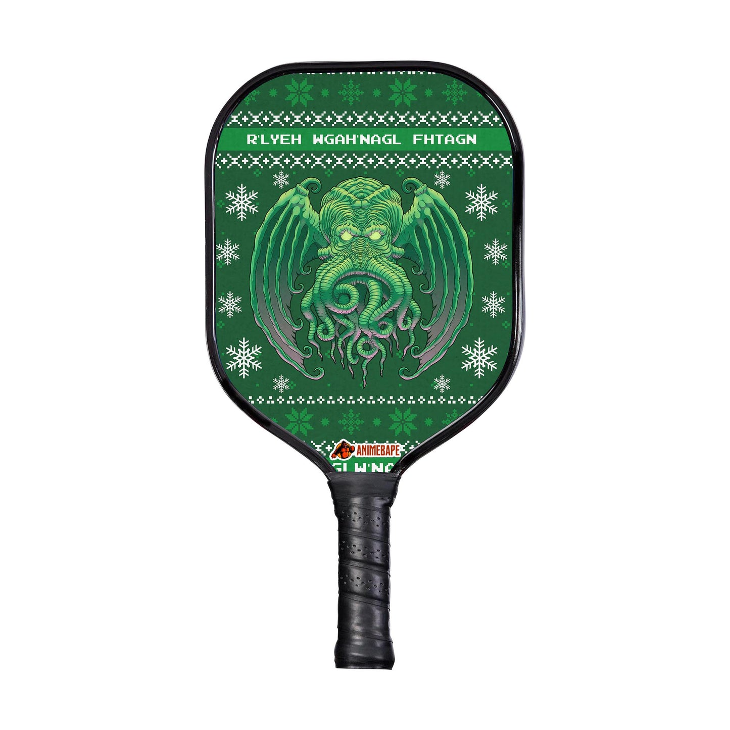 Custom Cthulhu Cultist Christmas Pickleball Paddle