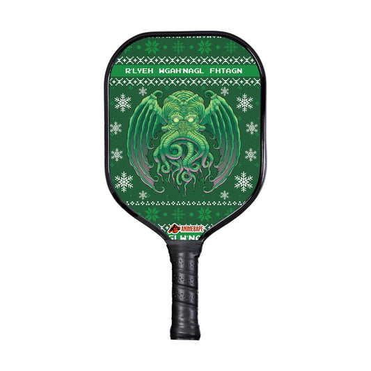 Custom Cthulhu Cultist Christmas Pickleball Paddle