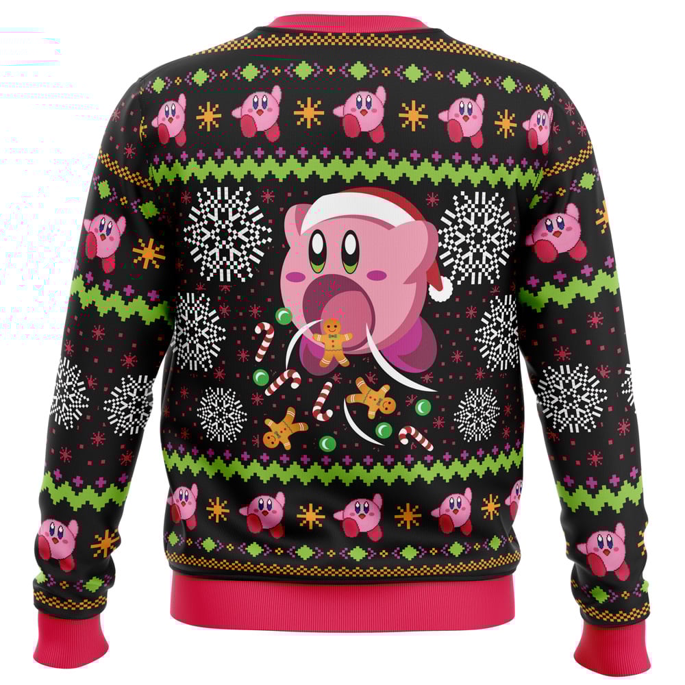 Cute Pink Hungry Kirby's Dream Land Ugly Christmas Sweater