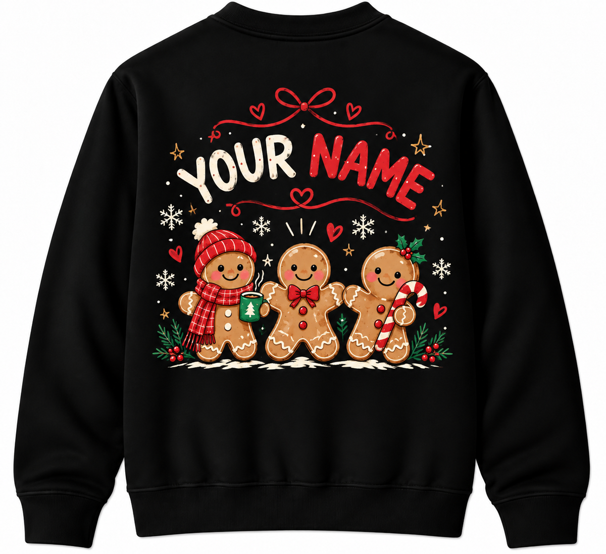 Personalized Custom Happy To See Your Face Cute Gingerbread Squad Teacher Christmas Sweatshirt