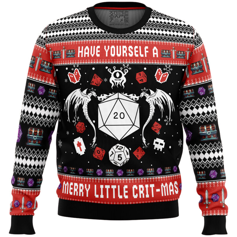D&D Have Yourself A Merry Little Crit-Mas Dungeons and Dragons Ugly Christmas Sweater