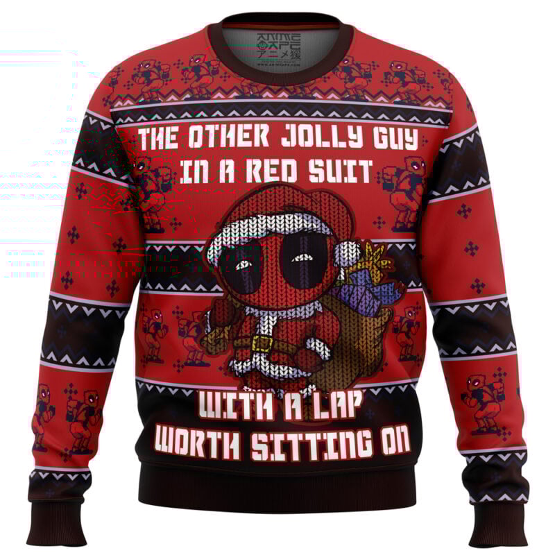 Deadpool Jolly Red Guy Ugly Christmas Sweater