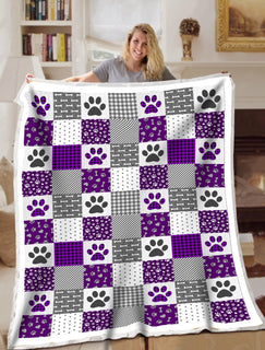 Dog Mom Paid Purple Dark Blanket Throws - Soft Lightweight Cozy Blanket - Suitable For All Season