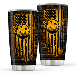 Duck Hunting Art LED Light Normal Tumbler - 20oz Stainless Steel Tumbler Cup - Daily Gift For Men And Women