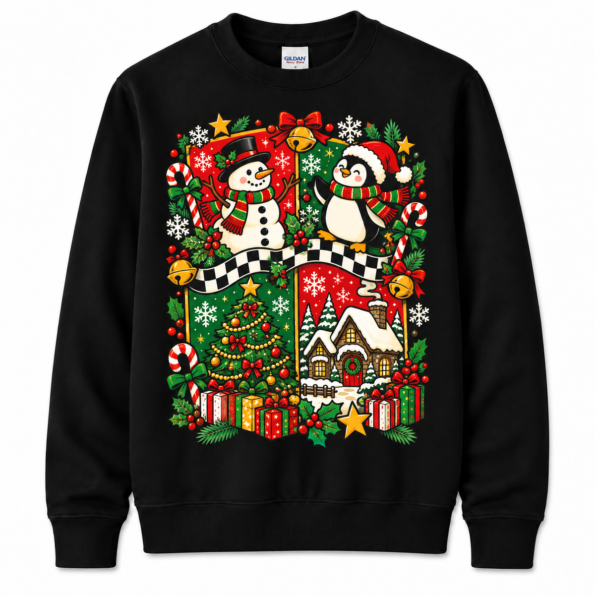 Personalized Custom Christmas Penguin Winter Village Cute Teacher Sweatshirt