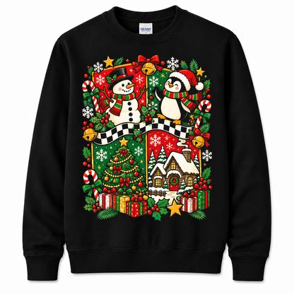 Personalized Custom Christmas Penguin Winter Village Cute Teacher Sweatshirt
