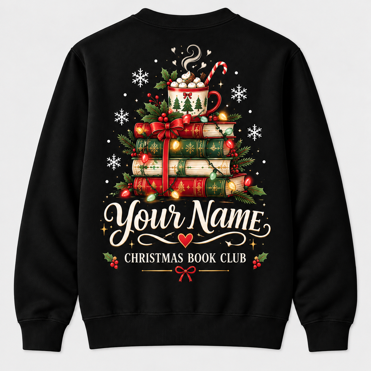 Personalized Custom All Booked for Christmas Bookish Tree Sweatshirt