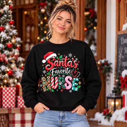 Personalized Christmas Nurse Sweatshirt Santas Favorite Nurse Custom Name