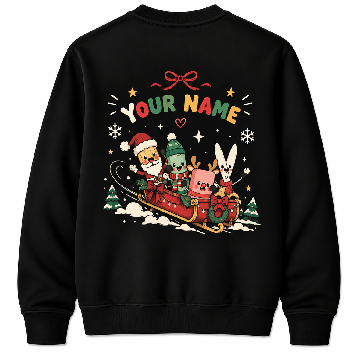 Personalized Custom Oh What Fun It Is To Teach Cute School Supplies Teacher Christmas Sweatshirt