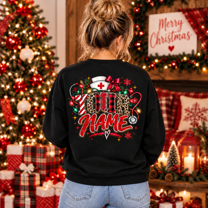 Personalized Christmas Nurse Sweatshirt Santas Favorite Nurse Custom Name