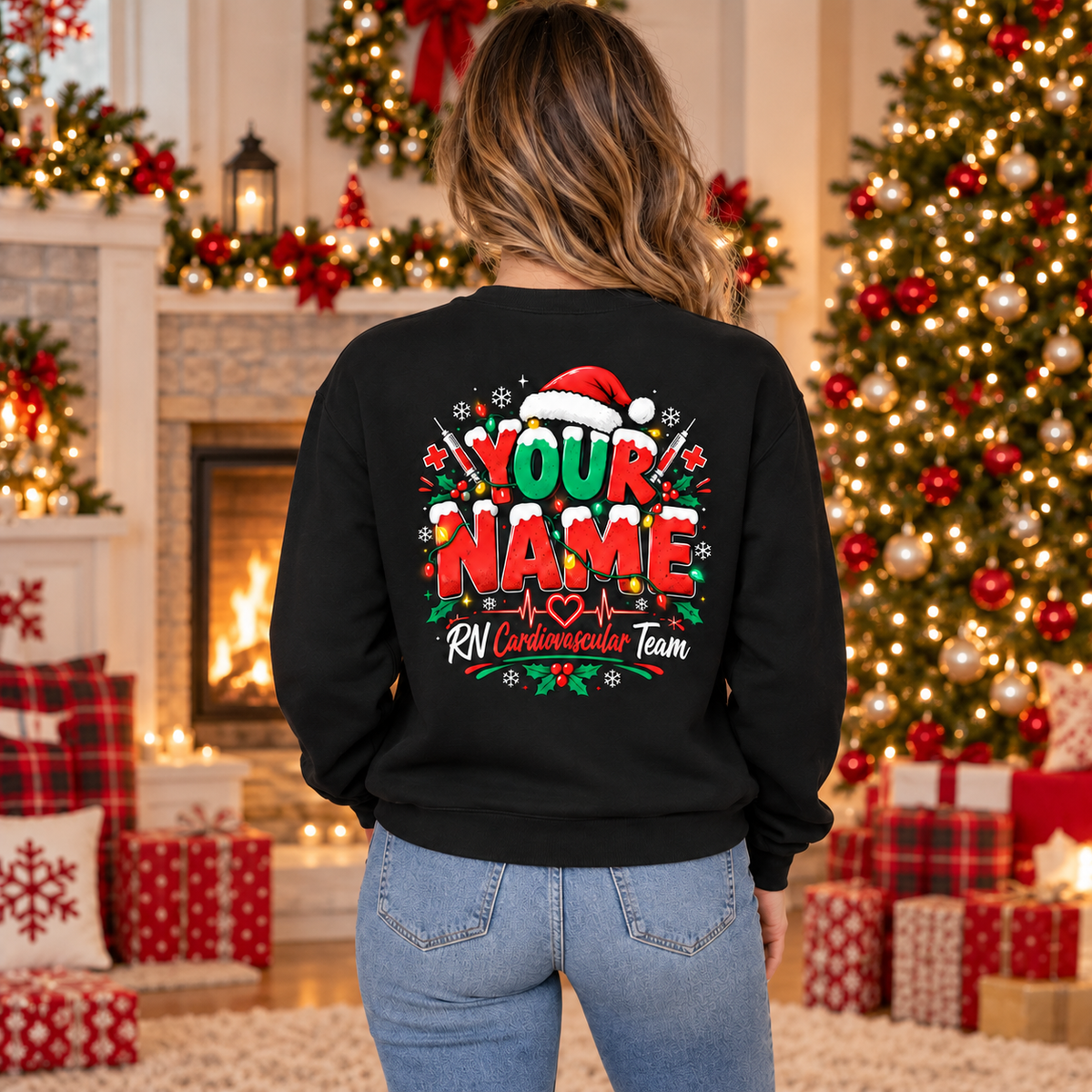 Personalized Christmas Nurse Sweatshirt Deck the Halls with Beta Blockers