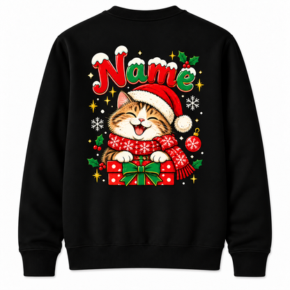 Personalized Custom Christmas Cats Festive Cat Lover Teacher Holiday Sweatshirt
