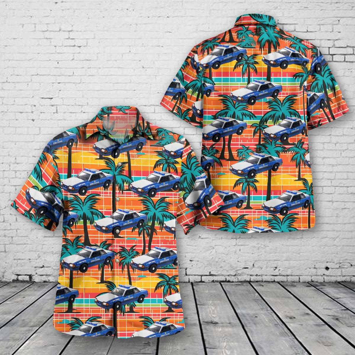 Ford Mustang SSP 1989 Georgia State Patrol Hawaiian Shirt