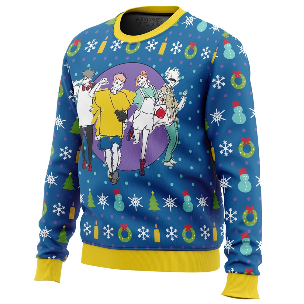 Fun Walk Jujutsu Kaisen Ugly Christmas Sweater