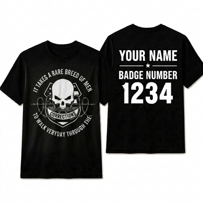 Custom Proud Correctional Officer Shirt | Personalized Name Badge Number Gates of Hell Prison Guard