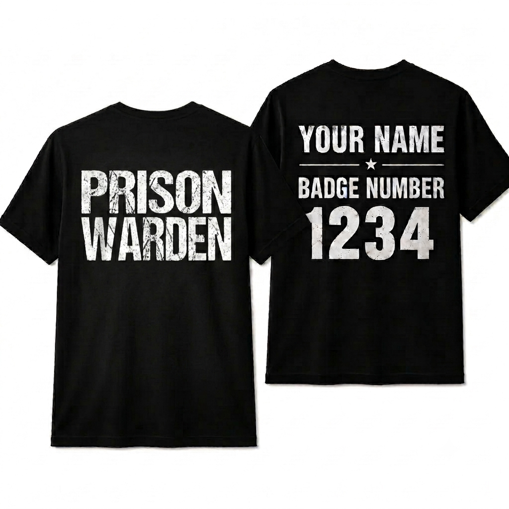 Personalized Prison Warden Shirt - Custom Correctional Officer Police Guard T-Shirt