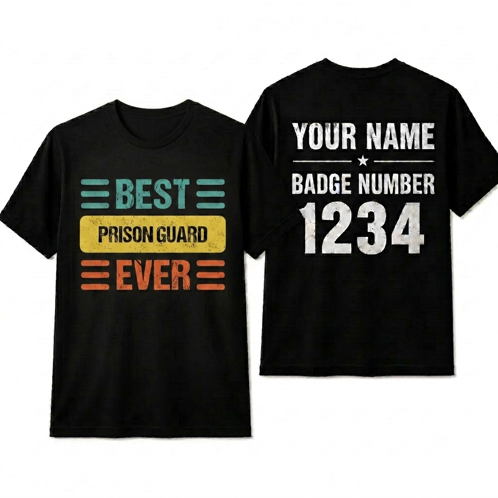 Personalized Best Prison Guard Shirt - Custom Retro Corrections Officer Gift Tee