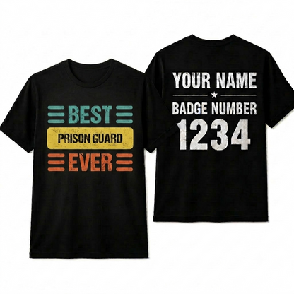 Personalized Best Prison Guard Shirt - Custom Retro Corrections Officer Gift Tee