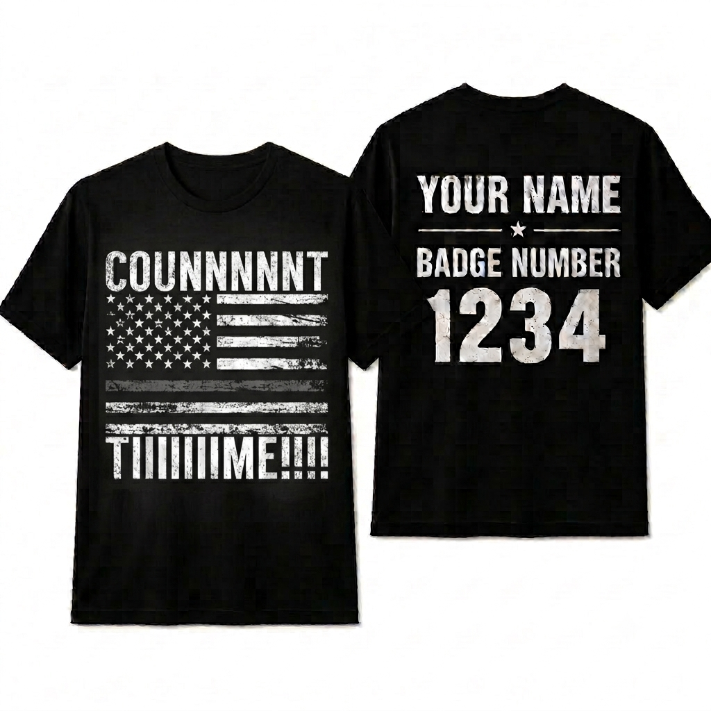 Personalized Funny Count Time Correctional Officer Shirt - Prison Guard US Flag Tee