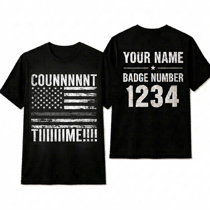Personalized Funny Count Time Correctional Officer Shirt - Prison Guard US Flag Tee