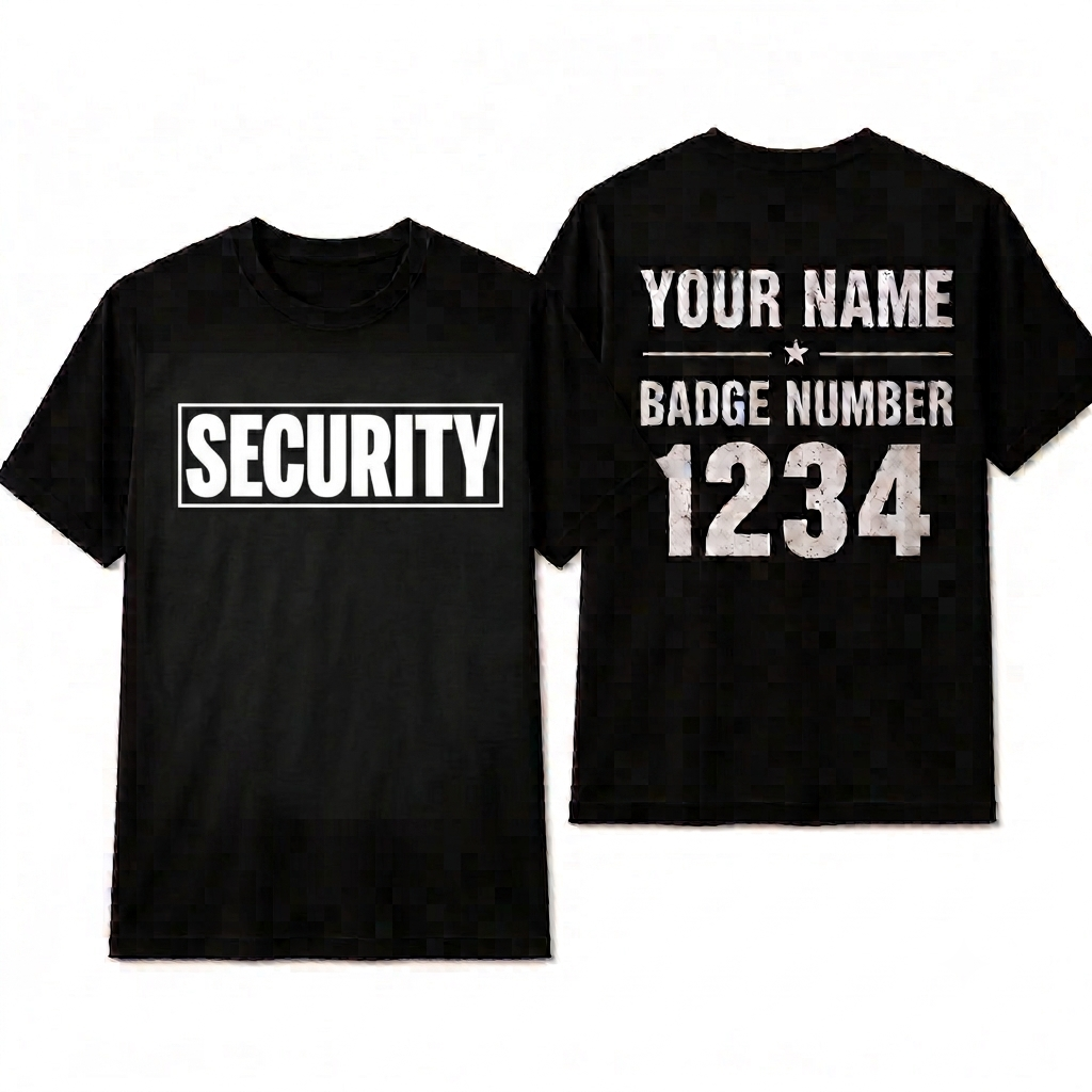 Personalized Security Staff Shirt - Custom Event Personnel Guard T-Shirt